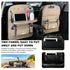 Car Back Seat Organizer with Foldable Table Tray – Universal Rear Seat Storage Bag, Multi-Pocket Holder for Tablet, Drinks & Essentials (Beige)