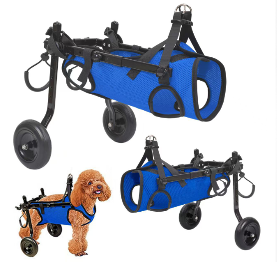 X-Small Adjustable Dog Wheelchair - Mobility Aid for Disabled Pets with Back Leg Issues - Leg Brace & Hip Support(blue)