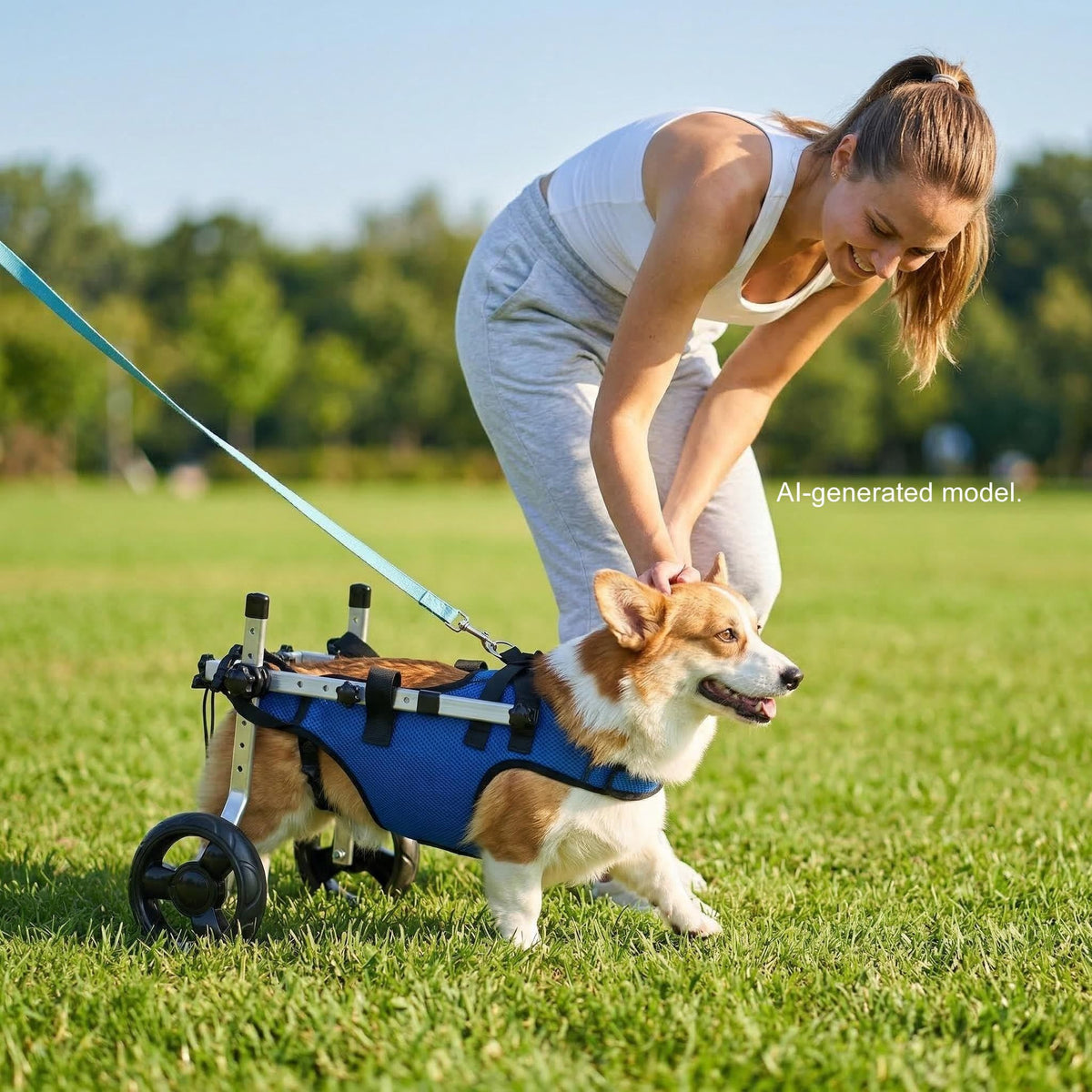 X-Small Adjustable Dog Wheelchair - Mobility Aid for Disabled Pets with Back Leg Issues - Leg Brace & Hip Support(blue)