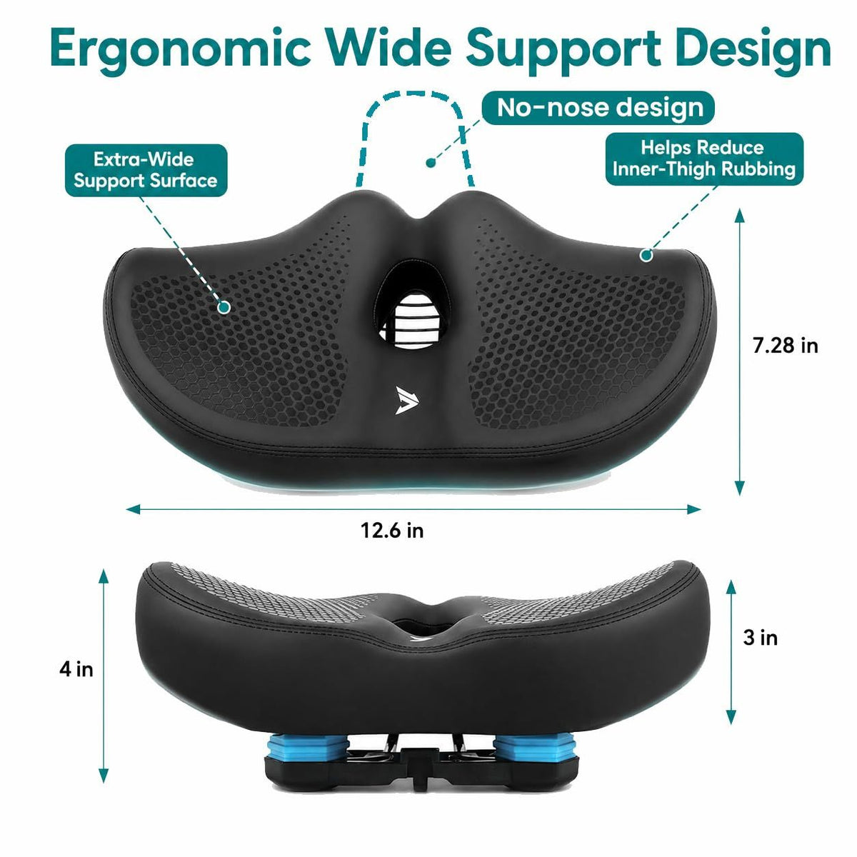 Noseless Bike Seat Wide,Padded Bike Seat for Men and Women,Bike Accessories
Memory Foam Padding Dual Shock Balls and Center Vent for Mountain Bike Exercise Bike Electric Bike(Orange)