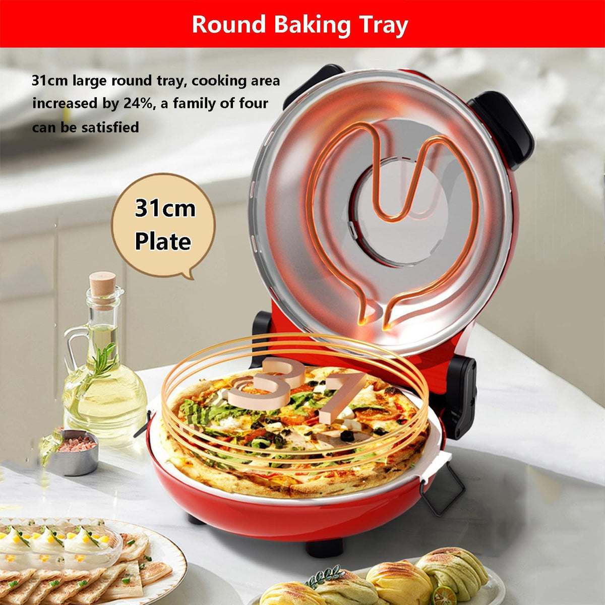 Automatic Non-Stick Pizza Maker With 12