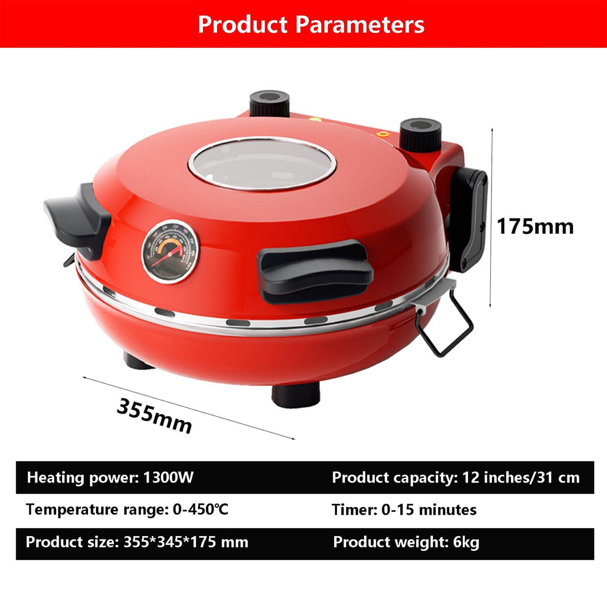 Automatic Non-Stick Pizza Maker With 12