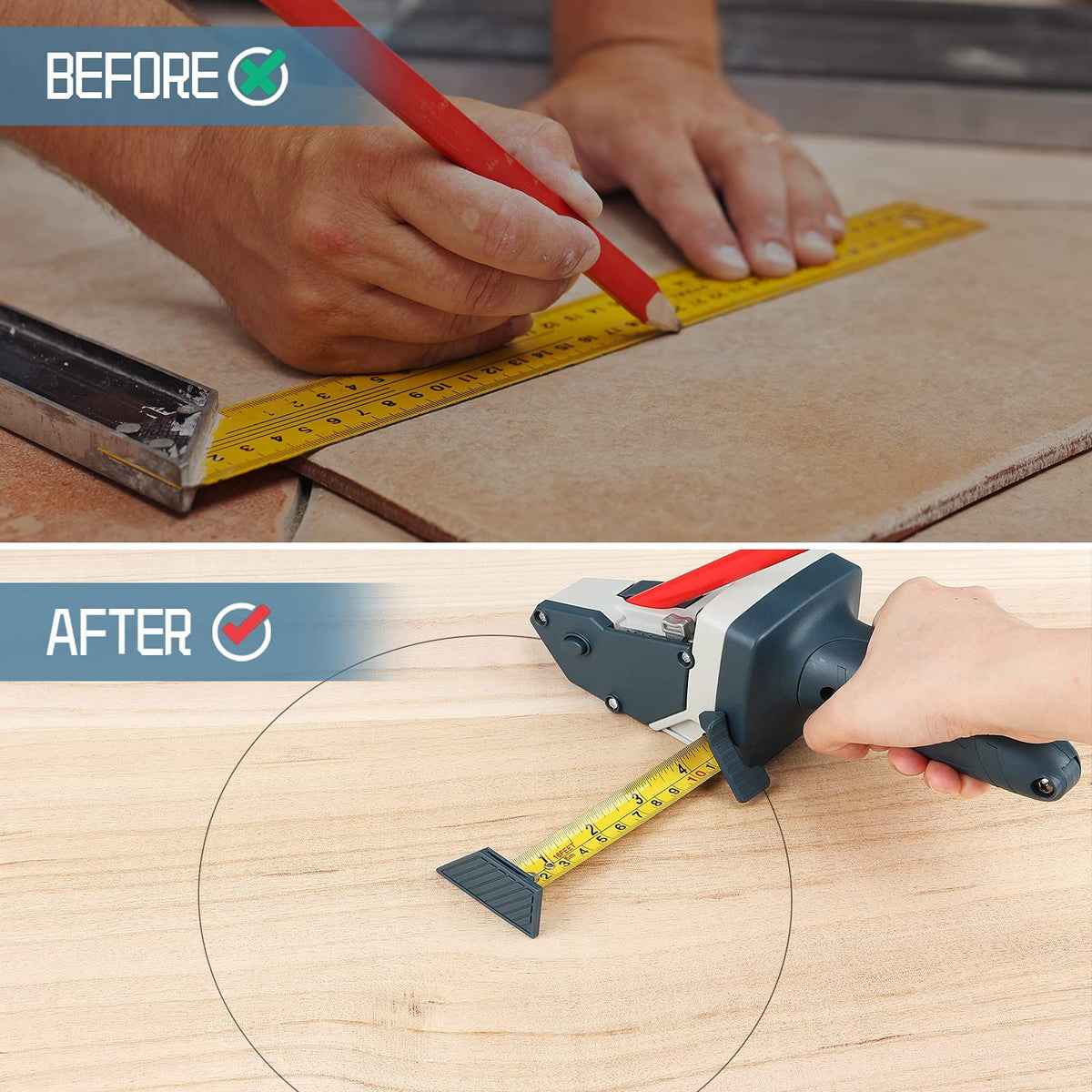 Gypsum Board Cutter with Tape Measure, Pencil and 5 Blades
Multifunctional Panel Cutter for Drywall, Built-in Tape for Precise Cuts, Complete Tool Kit with Replacement Blades(Slate Blue)