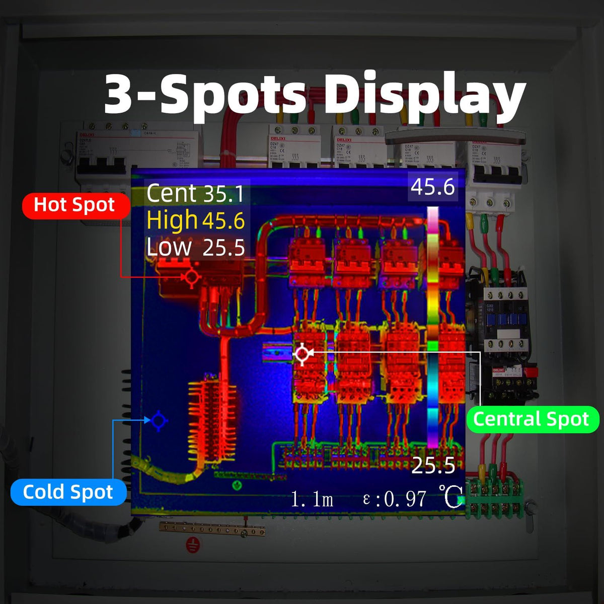 Thermal Imaging Camera Multimeter with Macro Lens, 320x320 IR Resolution with 15 Thermal Palettes, 20000 Counts with 3.98
