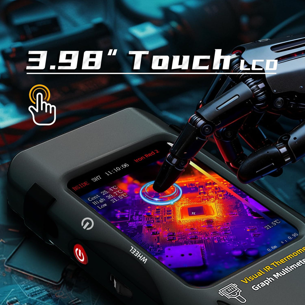 Thermal Imaging Camera Multimeter, 320x320 IR Resolution with 15 Thermal Palettes, 20000 Counts with 3.98