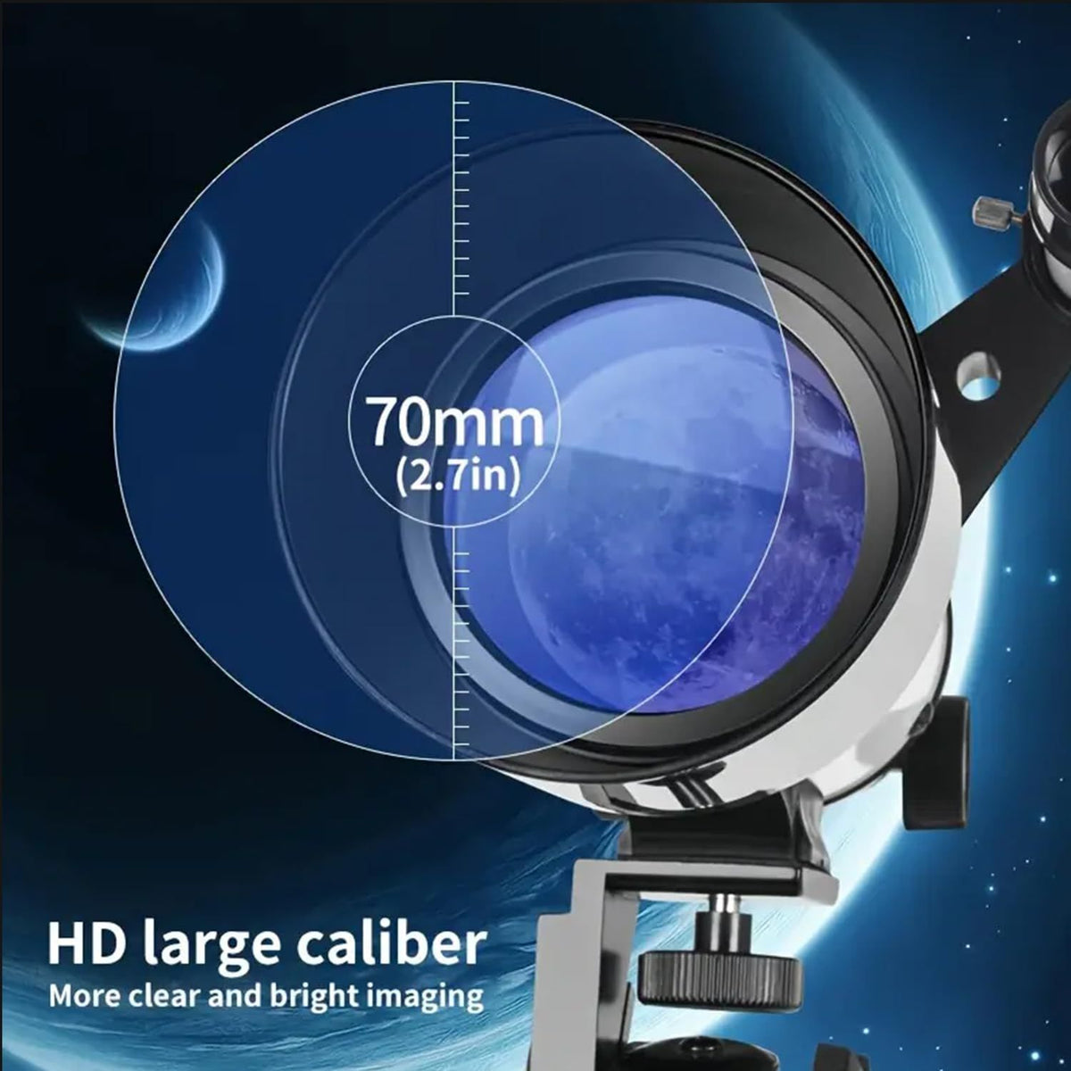 Telescope for Adult, 70mm Aperture 400mm Portable Telescope with Tripod, Finder Scope, Phone Adapter, Carrying Bag, Astronomical Refractors Telescopes for Kids Beginners Adults(Black)