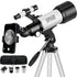 Telescope for Adult, 70mm Aperture 400mm Portable Telescope with Tripod, Finder Scope, Phone Adapter, Carrying Bag, Astronomical Refractors Telescopes for Kids Beginners Adults(Black)