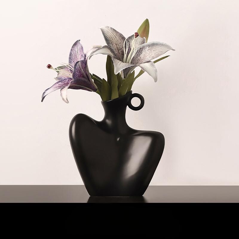 Wabi-Sabi Human Form Vase Set (Black & White) – Artistic Home Decor for Flowers | Other Luxury Styles Available in Store