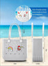 EVA Beach Tote Bag for Swimming, Pool & Travel – Waterproof Washable Rubber Handbag with 2 Random Charms, Lightweight & Sand-Resistant (White)  | Other Colors Available in Store