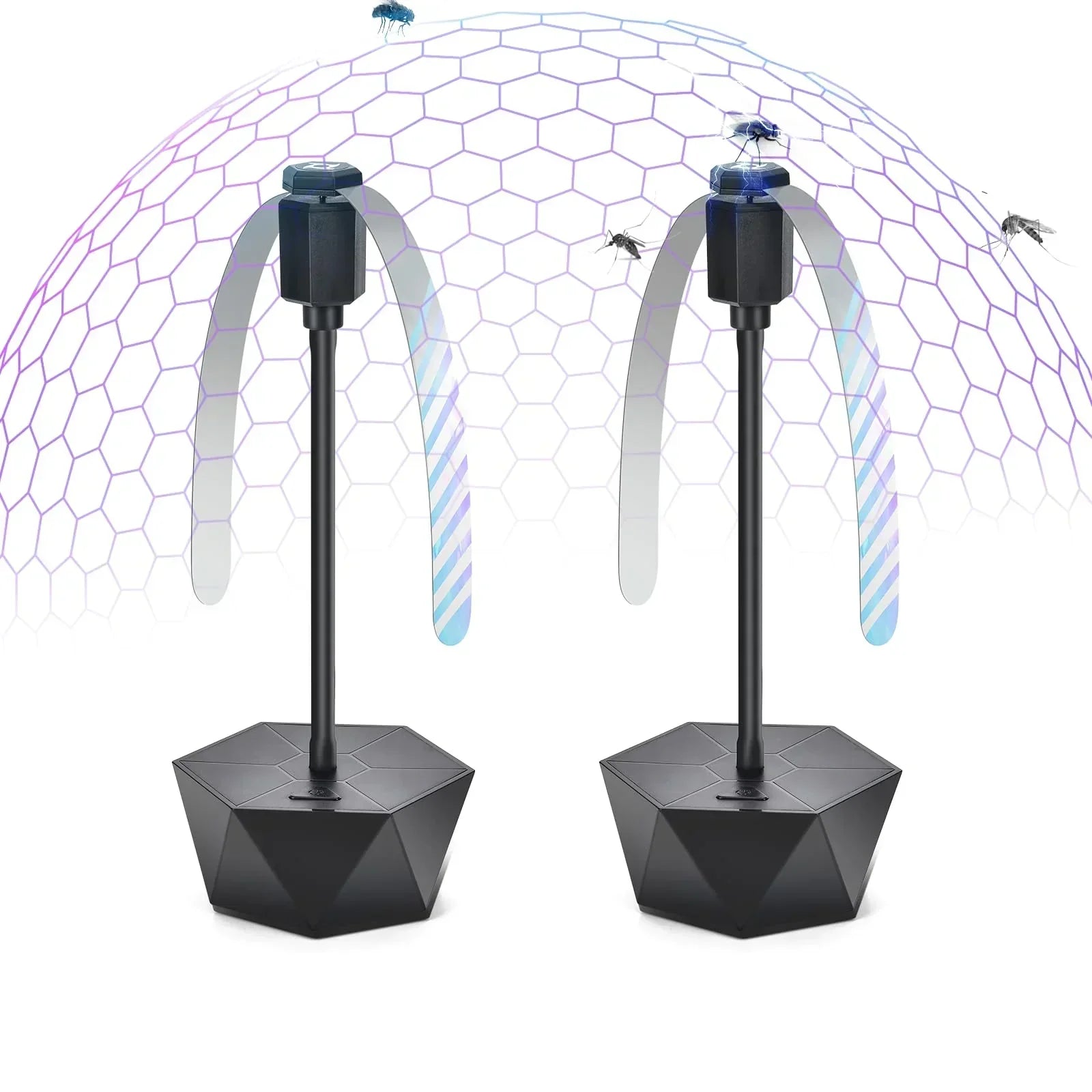 Portable Anti-Fly Fan for Table – Foldable Insect Repeller with Soft Blades, Silent Operation for Indoor Outdoor Use, Picnic, BBQ, Kitchen, and Camping (Black)
