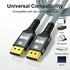 10FT 16K 8K DisplayPort Cable,96Gbps Ultra High Speed Braided Nylon Cord with Ethernet,Supports 16K@60Hz 8K@120Hz 4K@240Hz HDCP 2.3 & Dynamic HDR for Gaming Monitor,Graphic,PC/FreeSync/G-Sync(gray)