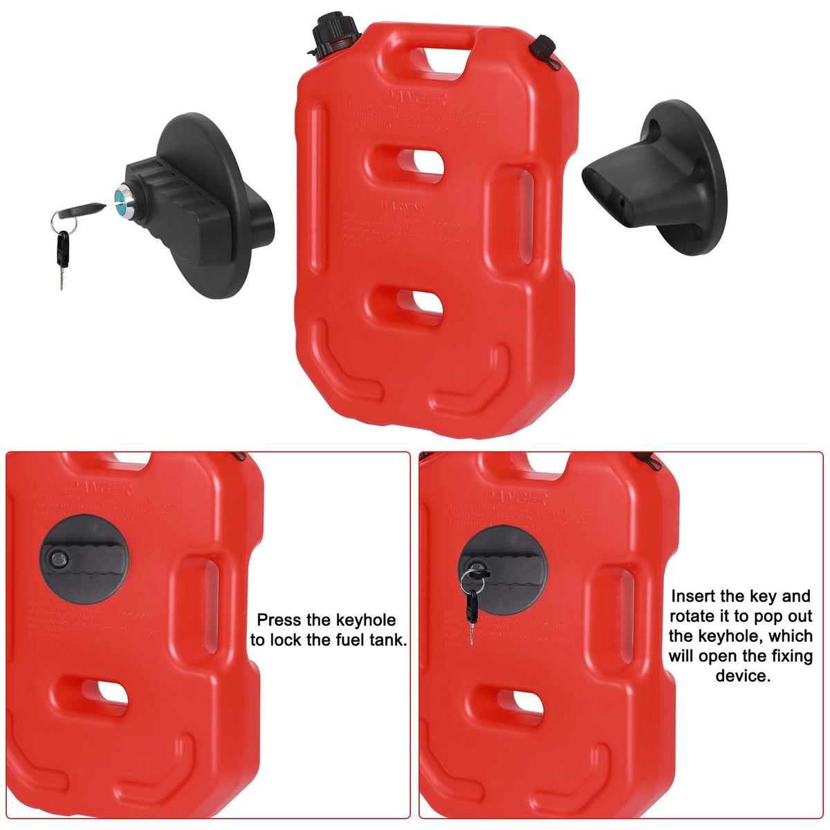 2.6-Gallon (10L) Storage Box with Lockable Bracket – Durable Storage Container for Home, Garage & Outdoor Use(Red)