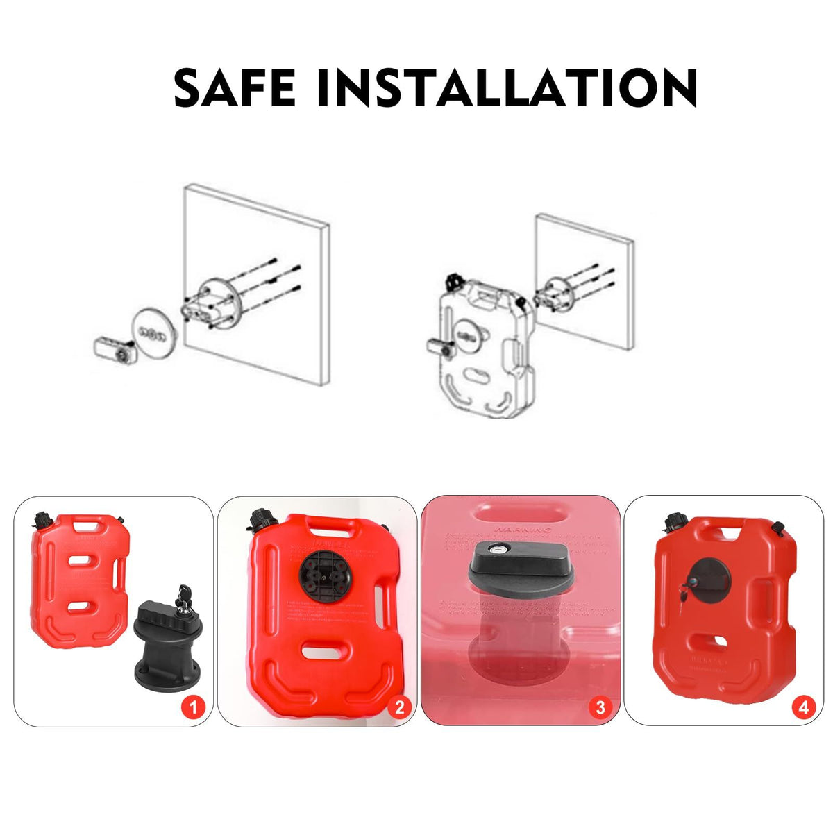 2.6-Gallon (10L) Storage Box with Lockable Bracket – Durable Storage Container for Home, Garage & Outdoor Use(Red)