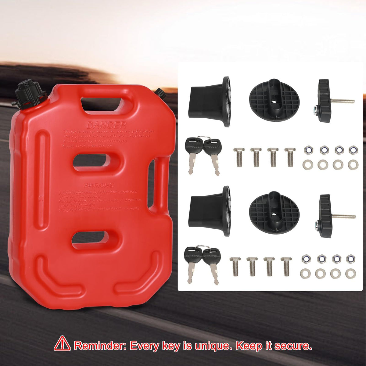 2.6-Gallon (10L) Storage Box with Lockable Bracket – Durable Storage Container for Home, Garage & Outdoor Use(Red)