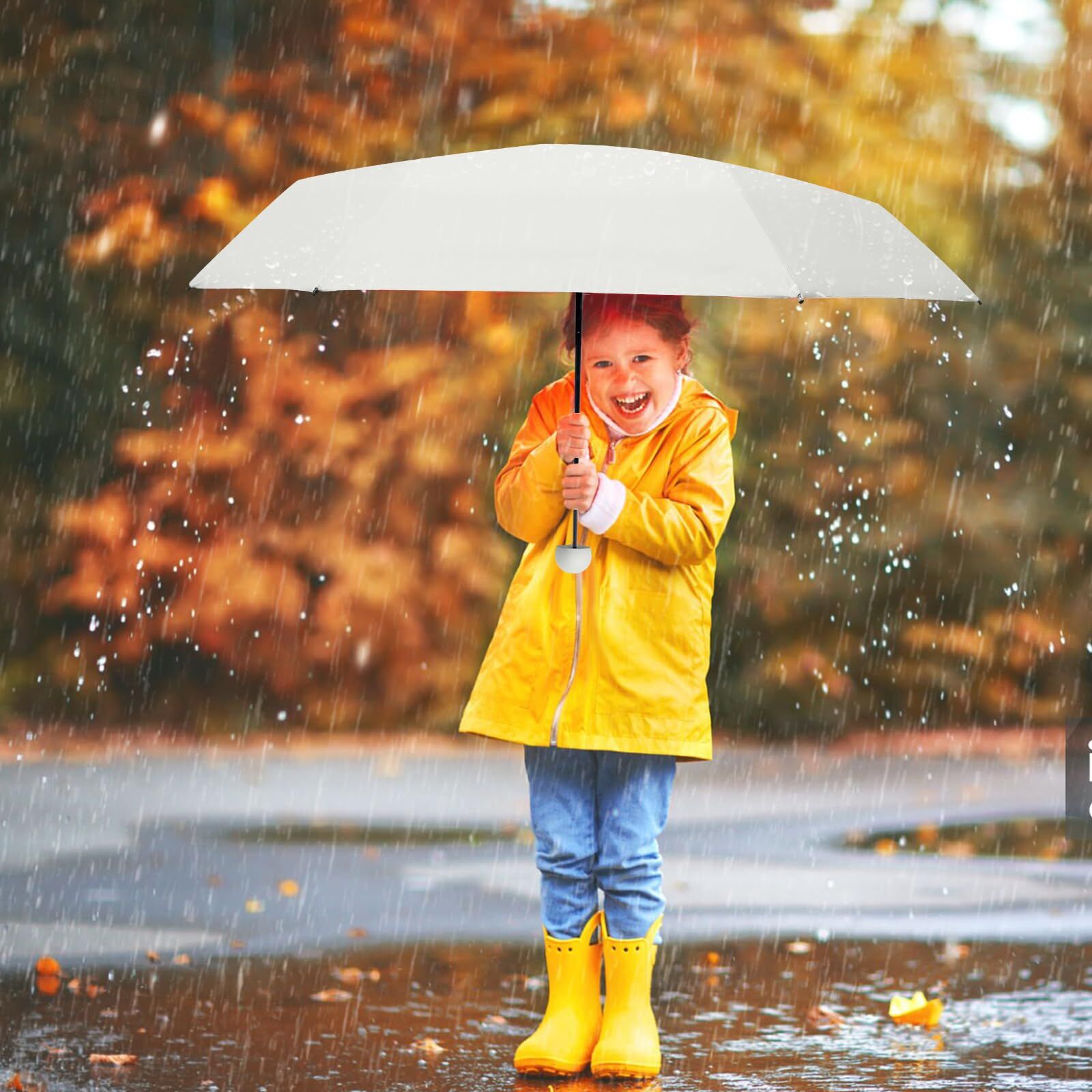 Mini Travel Umbrella – Compact Sun & Rain Protection for Women, Kids | UV-Blocking Pocket Umbrella with Case | Lightweight Foldable Umbrella（white）