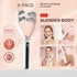 V-Shaped Facial Massage Roller with 8 Stainless Steel Balls, Dual-Tone Design, LCD Screen, 5-Speed Adjustment, Type-C Charging, Smooth Gliding for Face, Neck & Body, Compact Beauty Tool (White)