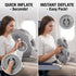 1-Pack Comfortable Inflatable Travel Pillow, Neck Support Air Pillow with Storage Bag for Shoulder and Head Relief, for Airplane Train Car Office Home Use(gray)