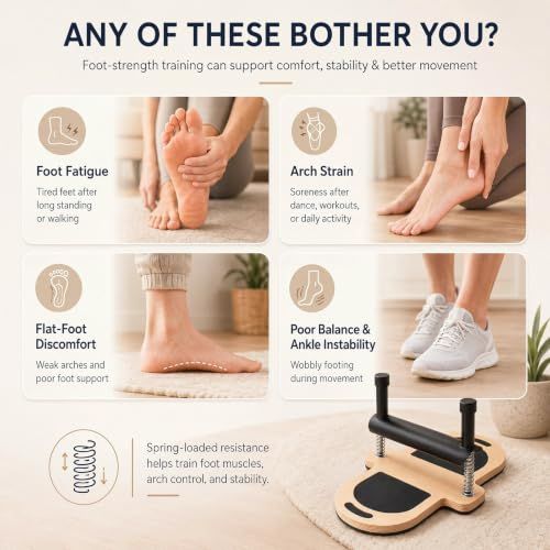 Foot Corrector Wooden Pilates Foot Arch Balance Support Trainer Adjustable Feet Strengthener for Posture Alignment Stability Training Exerciser for Flat Feet, Home Gym Workout