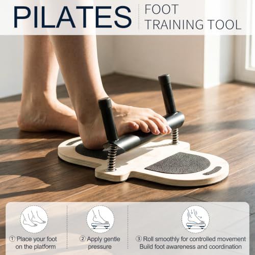 Foot Corrector Wooden Pilates Foot Arch Balance Support Trainer Adjustable Feet Strengthener for Posture Alignment Stability Training Exerciser for Flat Feet, Home Gym Workout