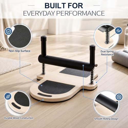 Foot Corrector Wooden Pilates Foot Arch Balance Support Trainer Adjustable Feet Strengthener for Posture Alignment Stability Training Exerciser for Flat Feet, Home Gym Workout