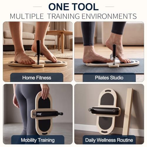 Foot Corrector Wooden Pilates Foot Arch Balance Support Trainer Adjustable Feet Strengthener for Posture Alignment Stability Training Exerciser for Flat Feet, Home Gym Workout