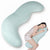 Pea Pod Shape Body Pillow for Adults – Full-Body Support Side Sleeper Pillow, Pregnancy & Back Pain Relief, Soft Hug Pillow with Memory Fiber Filling (Light Blue)