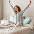 Pea Pod Shape Body Pillow for Adults – Full-Body Support Side Sleeper Pillow, Pregnancy & Back Pain Relief, Soft Hug Pillow with Memory Fiber Filling (Light Blue)