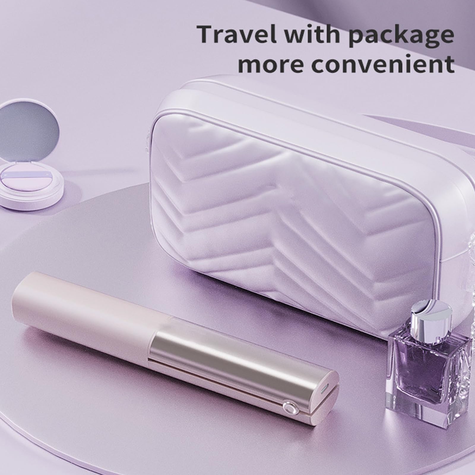 Wireless Mini Hair Straightener with Digital Display – Portable Ceramic Flat Iron for Travel, Quick Heat-up & 4-Temperature Settings (Pink)