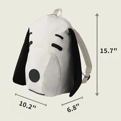Cute Dog Face Backpack for Kids & Teens – White Cartoon Animal School Bag with Long Ears, Large Capacity Daypack for Girls and Boys (White)