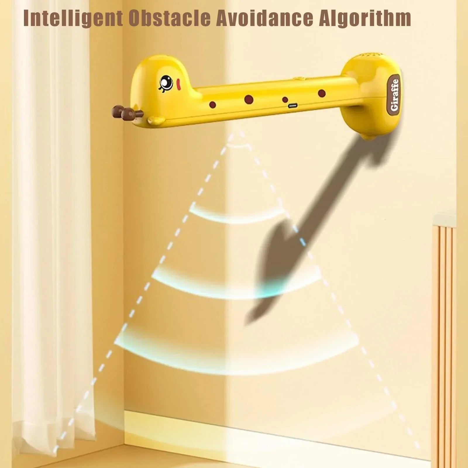 Giraffe Ultrasonic Height Tracker for Kids – Fun Wall-Mounted Growth Measuring Device for Home, Daycare & Pediatric Clinic (Yellow)