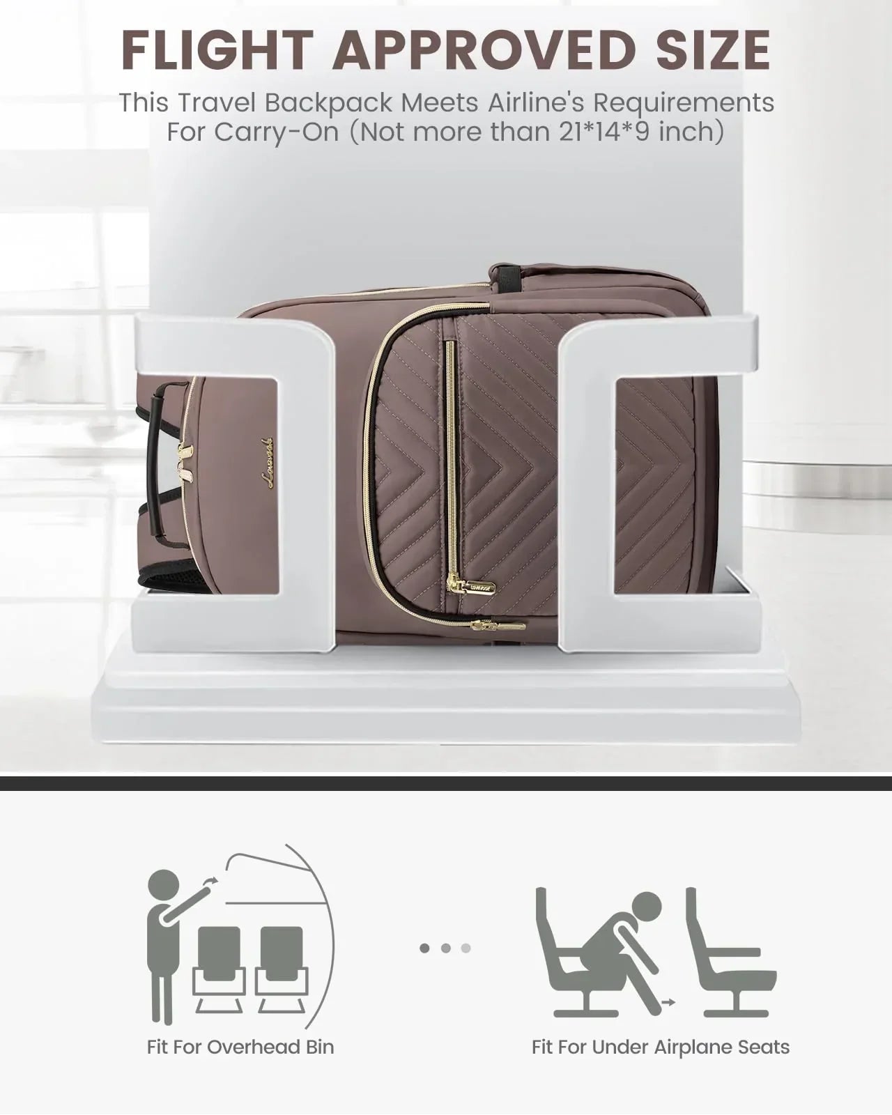 Stylish Laptop Backpack for Women – Large Capacity 27L Computer Bag with 15.6 Inch Compartment, USB Charging Port & 16 Pockets – Ideal for College, Work & Travel (Brown)