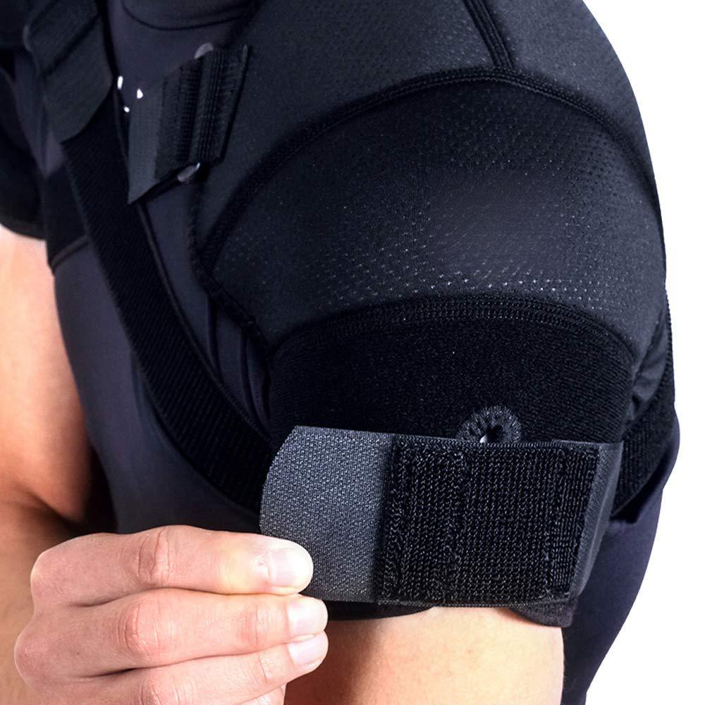 Black Dual Shoulder Support Brace with Adjustable Cross Straps – Neoprene Padding, Breathable Compression Sleeve for Joint Protection and Posture Correction (M)