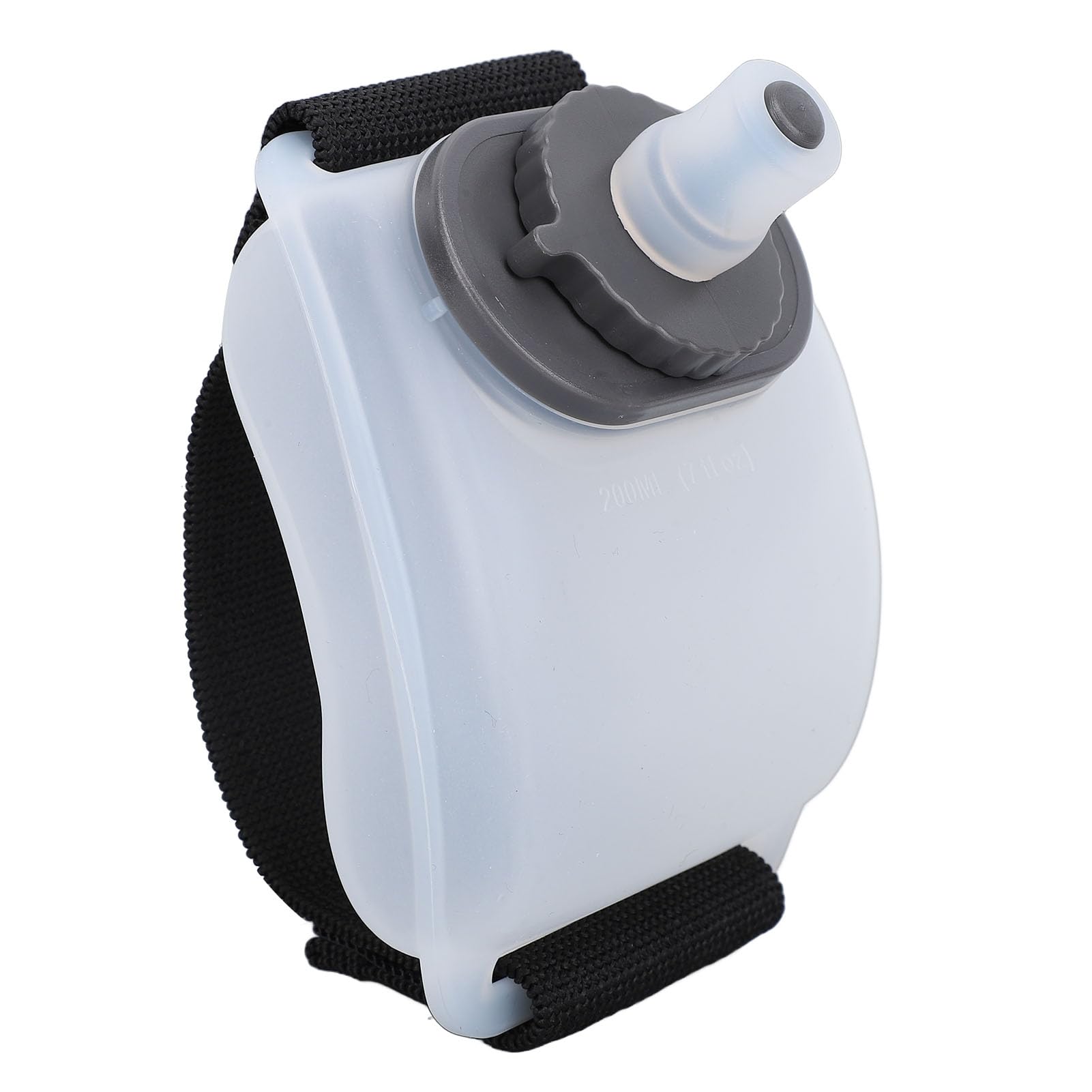 Wrist Water Bottle 7oz Hydration Flask – Hands-Free Leak-Proof Silicone Drink Container for Running, Cycling, Hiking & Fitness Training (White)