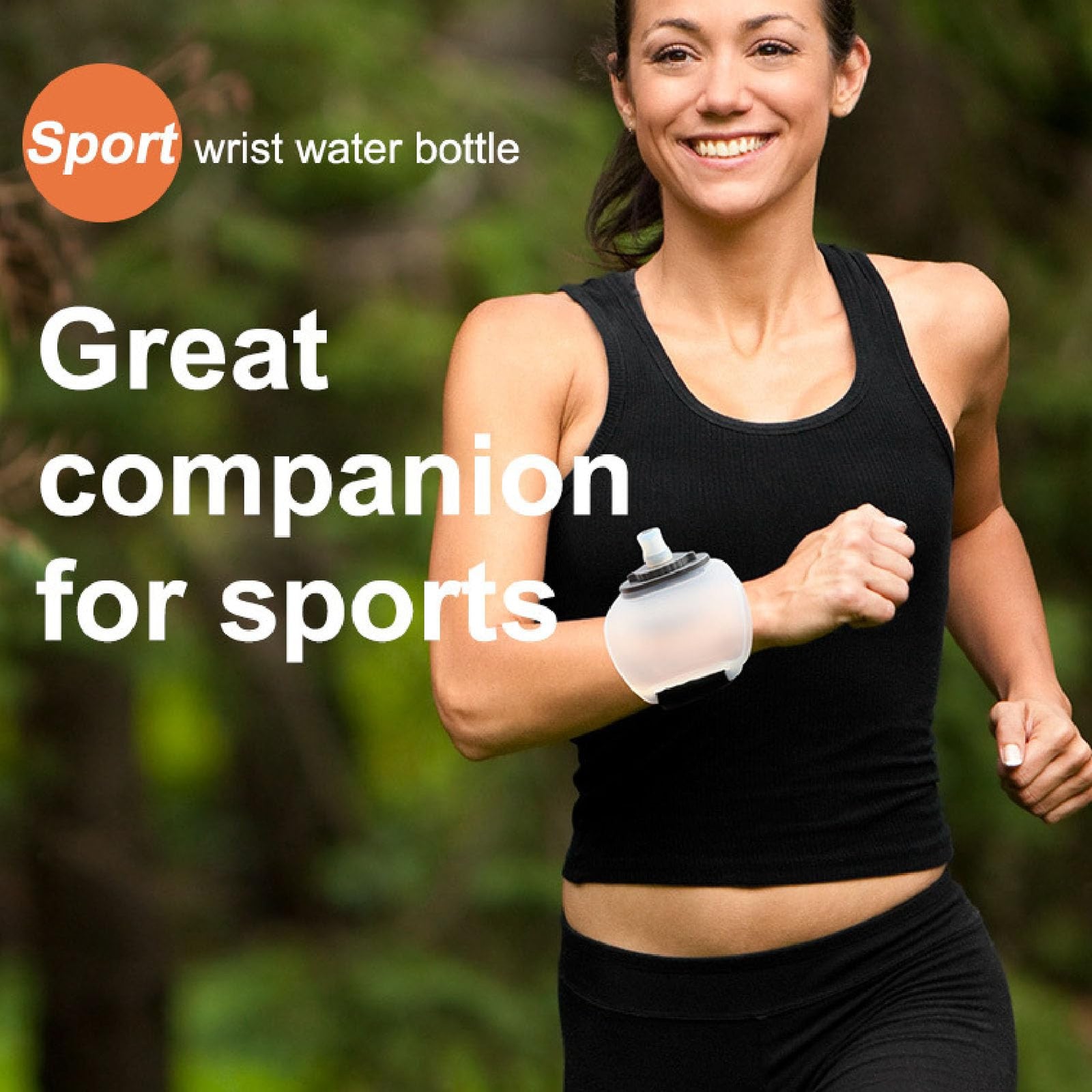 Wrist Water Bottle 7oz Hydration Flask – Hands-Free Leak-Proof Silicone Drink Container for Running, Cycling, Hiking & Fitness Training (White)