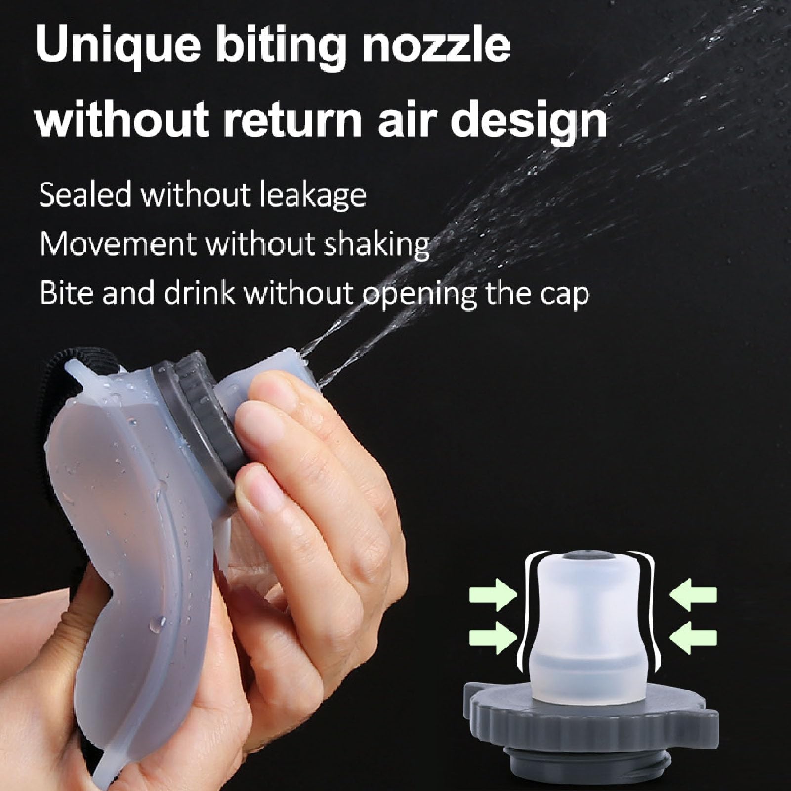 Wrist Water Bottle 7oz Hydration Flask – Hands-Free Leak-Proof Silicone Drink Container for Running, Cycling, Hiking & Fitness Training (White)