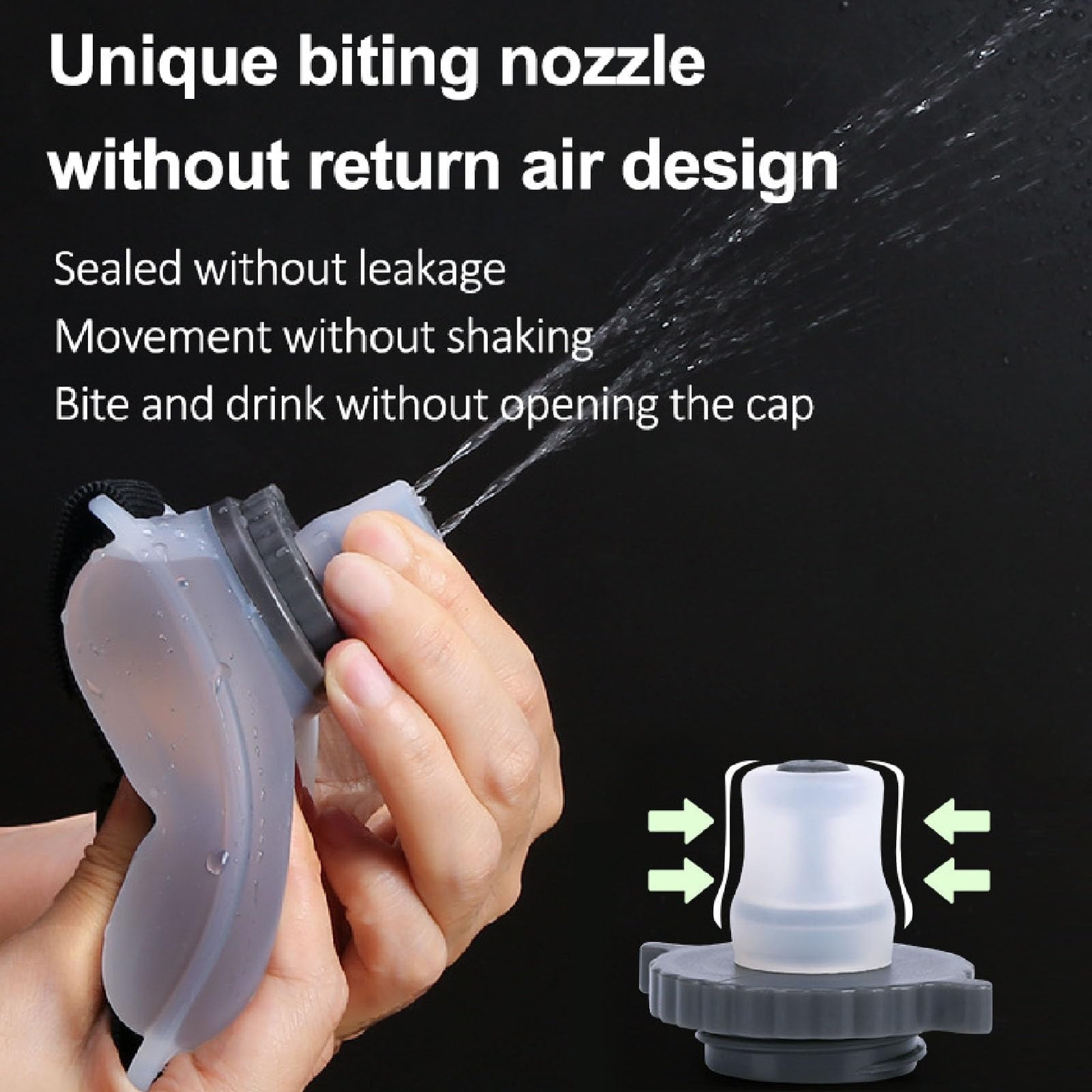 Wrist Water Bottle 7oz Hydration Flask – Hands-Free Leak-Proof Silicone Drink Container for Running, Cycling, Hiking & Fitness Training (White)