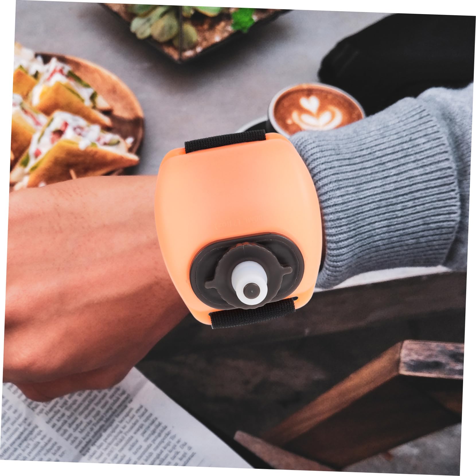 Wrist Water Bottle 7oz Hydration Flask – Hands-Free Leak-Proof Silicone Drink Container for Running, Cycling, Hiking & Fitness Training (Orange)