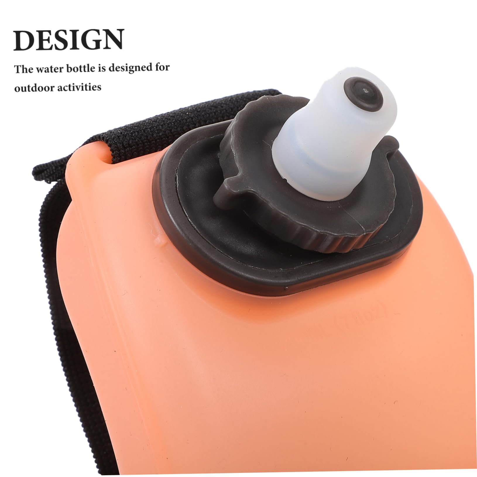 Wrist Water Bottle 7oz Hydration Flask – Hands-Free Leak-Proof Silicone Drink Container for Running, Cycling, Hiking & Fitness Training (Orange)