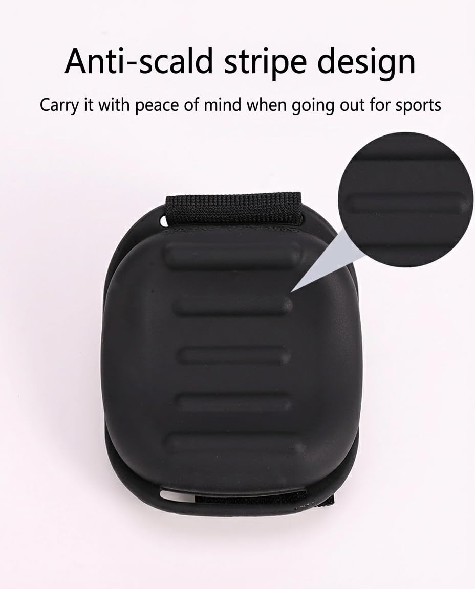 Wrist Water Bottle 7oz Hydration Flask – Hands-Free Leak-Proof Silicone Drink Container for Running, Cycling, Hiking & Fitness Training (Black)