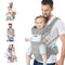 6-in-1 Adjustable Baby Carrier with Hip Seat – 11.8–15.7in Adjustable Height, Breathable Mesh & Multi-Position Carry for Newborn to 36 Months (Grey)