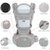 6-in-1 Adjustable Baby Carrier with Hip Seat – 11.8–15.7in Adjustable Height, Breathable Mesh & Multi-Position Carry for Newborn to 36 Months (Grey)