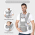 6-in-1 Adjustable Baby Carrier with Hip Seat – 11.8–15.7in Adjustable Height, Breathable Mesh & Multi-Position Carry for Newborn to 36 Months (Grey)