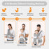 6-in-1 Adjustable Baby Carrier with Hip Seat – 11.8–15.7in Adjustable Height, Breathable Mesh & Multi-Position Carry for Newborn to 36 Months (Grey)