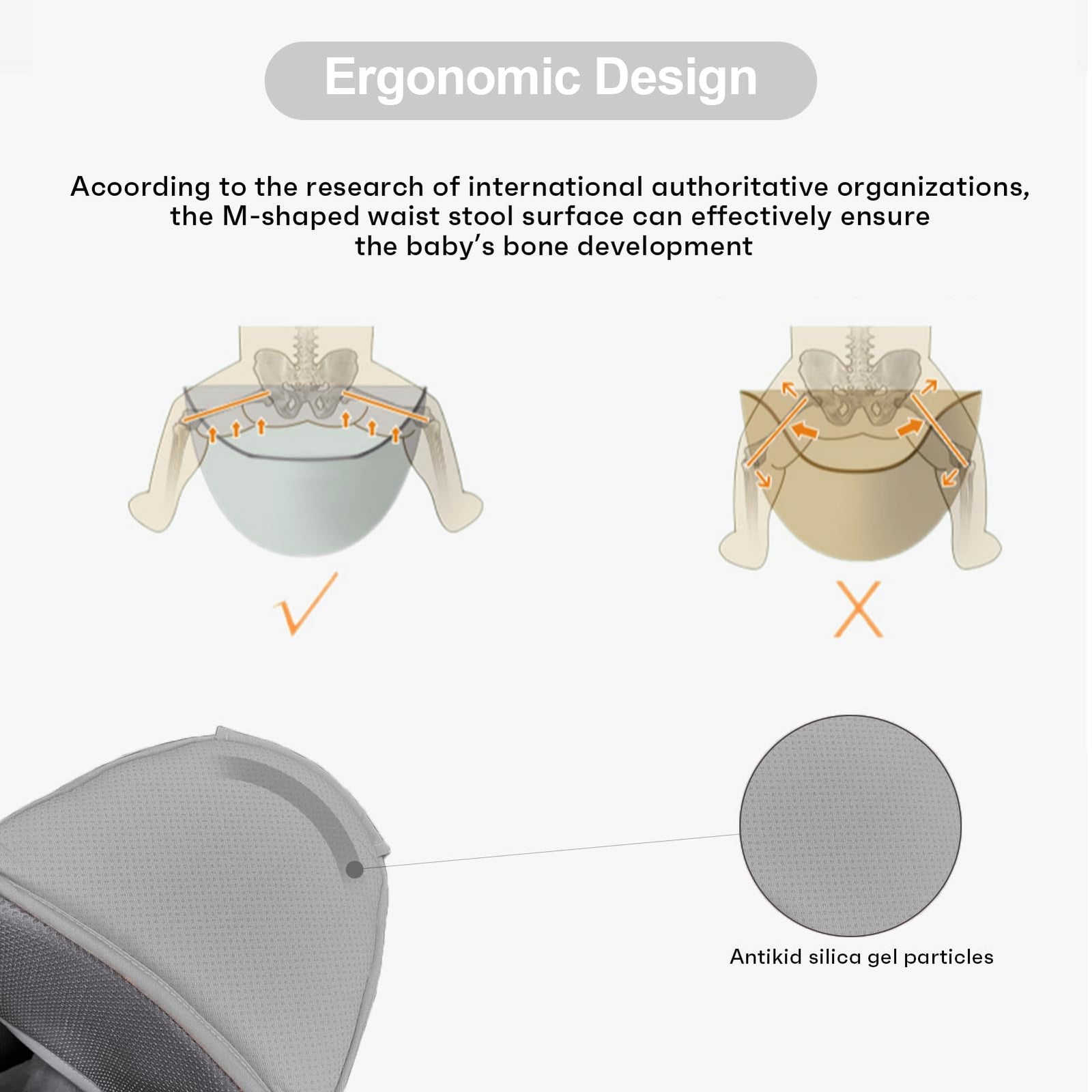 6-in-1 Adjustable Baby Carrier with Hip Seat – 11.8–15.7in Adjustable Height, Breathable Mesh & Multi-Position Carry for Newborn to 36 Months (Grey)