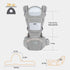 6-in-1 Adjustable Baby Carrier with Hip Seat – 11.8–15.7in Adjustable Height, Breathable Mesh & Multi-Position Carry for Newborn to 36 Months (Grey)