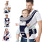 6-in-1 Adjustable Baby Carrier with Hip Seat – 11.8–15.7in Adjustable Height, Breathable Mesh & Multi-Position Carry for Newborn to 36 Months (Blue)