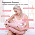 Multipurpose Nursing Pillow with Adjustable Waist Strap & Removable Cover for Feeding, Tummy Time & Nap Support (Pink)