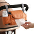 Universal Stroller Organizer Bag with Front Tissue Dispenser, Bottle Holders & Large Storage – Perfect for Daily Outings with Baby (Orange)