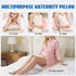 Adjustable Pregnancy Pillow with Velcro Design – Side Sleeping Support for Back, Belly, Hips & Legs, Travel-Friendly Maternity Pillow with Bonus Auxiliary Pillow(Red)
