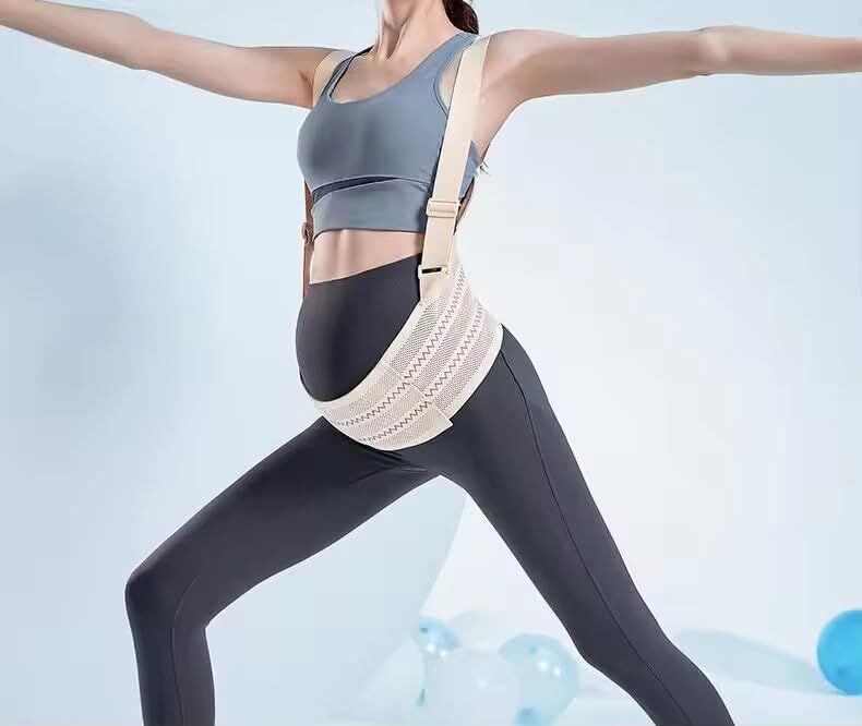 Maternity Belly Support Band for Waist 96-110cm – Adjustable Prenatal Abdominal Brace with Breathable Mesh Fabric and Heart-Shaped Cushion Pad, Lightweight Pregnancy Waist Belt for Daily Comfort (Skin Color,XL)